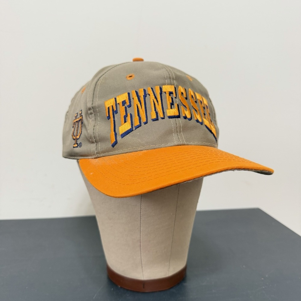 Vintage Tennessee Vols Volunteers Hat Cap 90s Snapback Top Of The World Beige